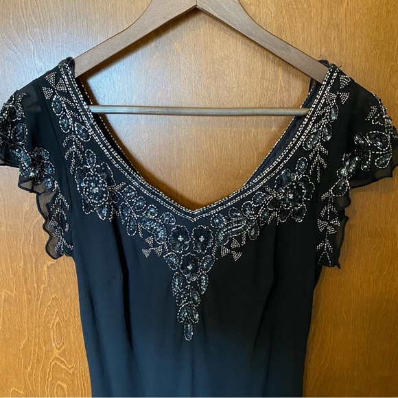 JKARA embroidered navy blue/black dress - Picture 3 of 5